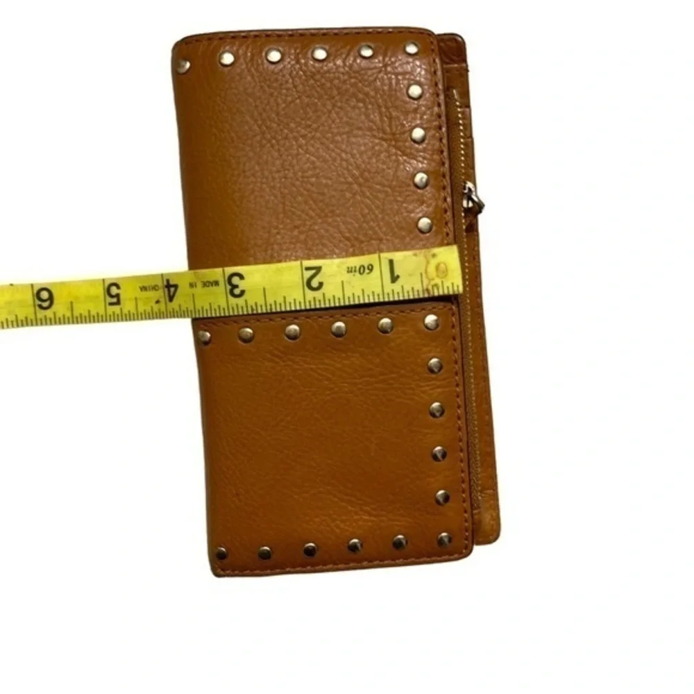 Michael kors brown leather studded wallet